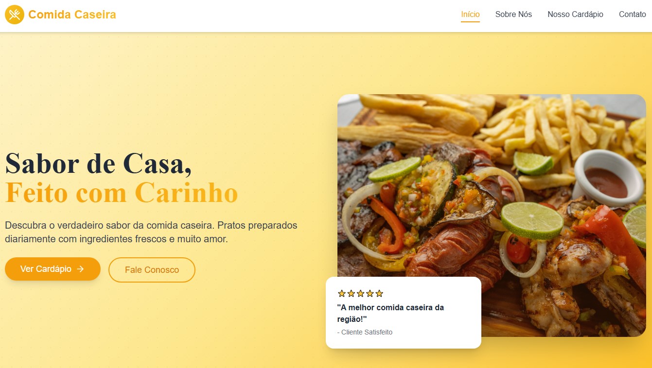 Site restaurante Comida Caseira
